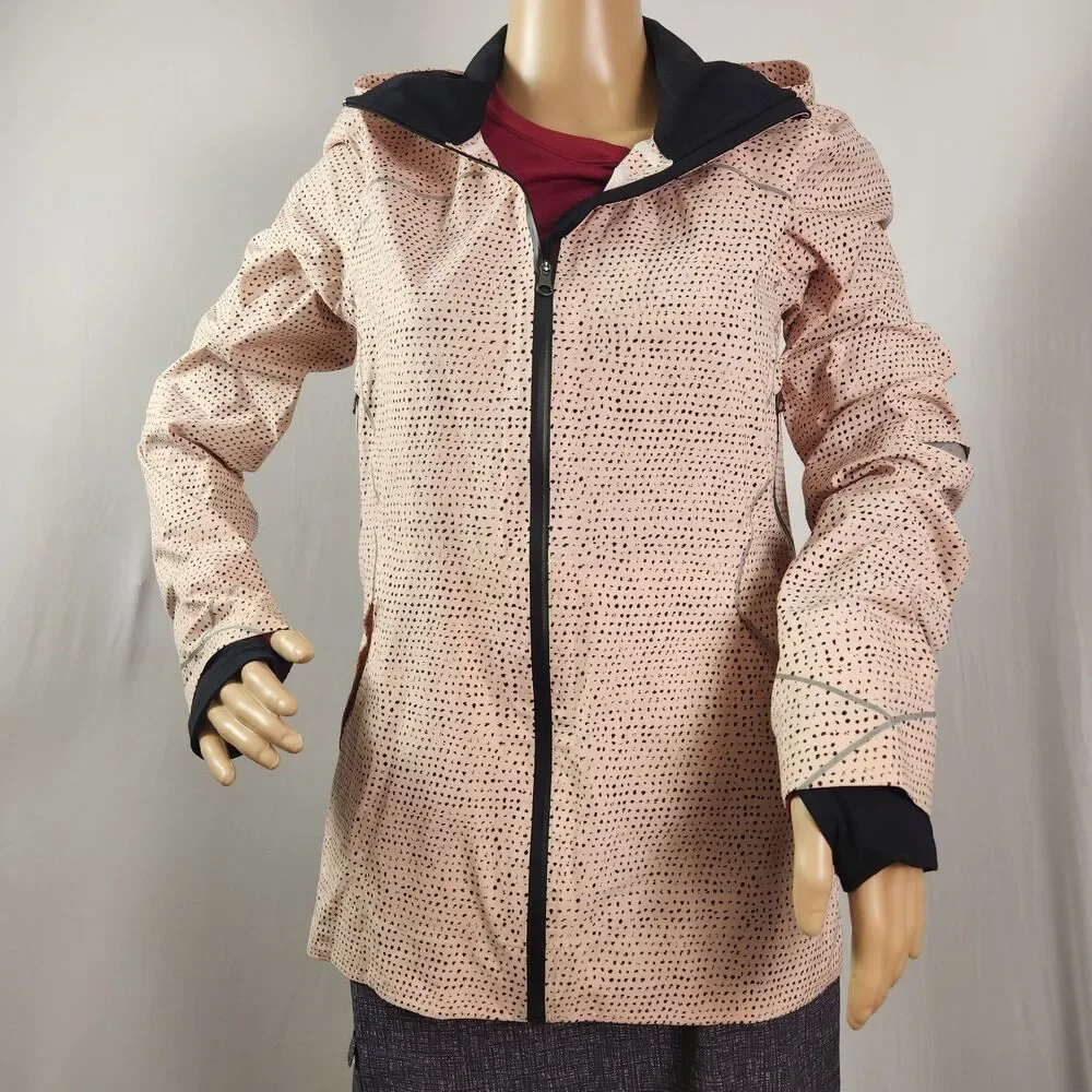 Lululemon Womens Pink Black Speckled Dot Windbreaker Size 8